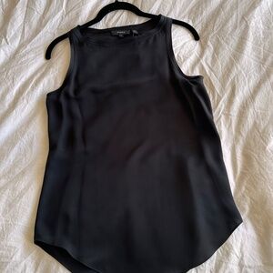 Theory Modern Women’s BLACK Silk Georgette Racerback Tank Size P